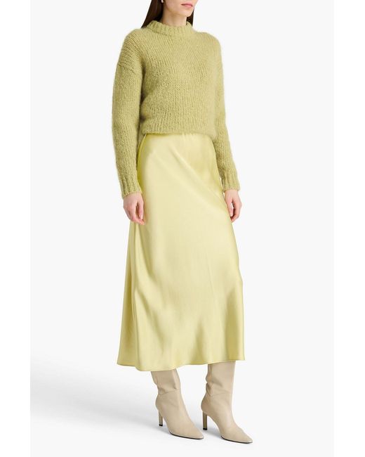 By Malene Birger Yellow Boshan Satin Midi Skirt