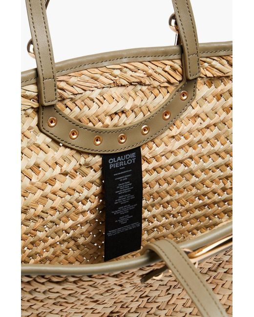Claudie Pierlot Natural Amily Studded Straw Tote