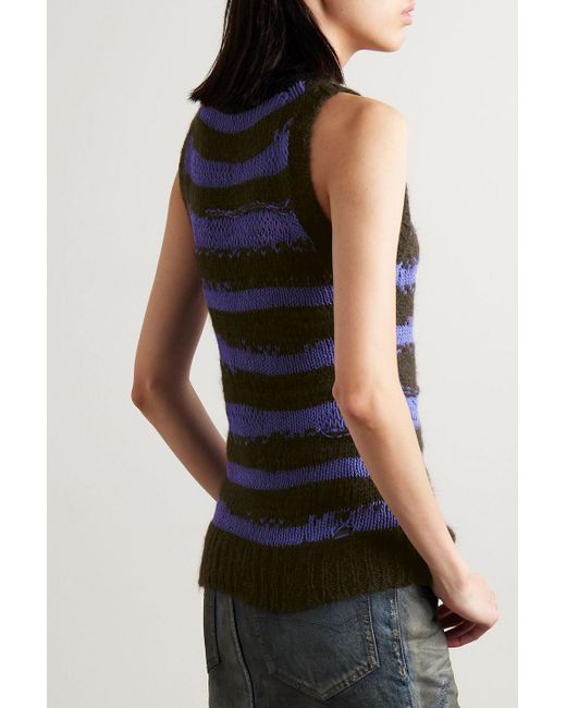 Acne Black Striped Knitted Vest