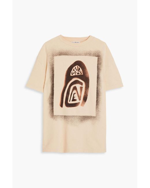 Acne Natural Elice Printed Cotton-jersey T-shirt