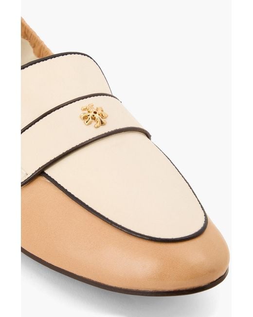 Tory Burch White Ballet Two-tone Leather Loafers