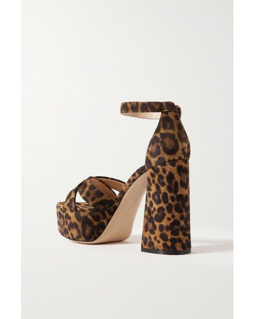 Gianvito Rossi Multicolor Sheridan 110 Leopard-print Suede Platform Sandals