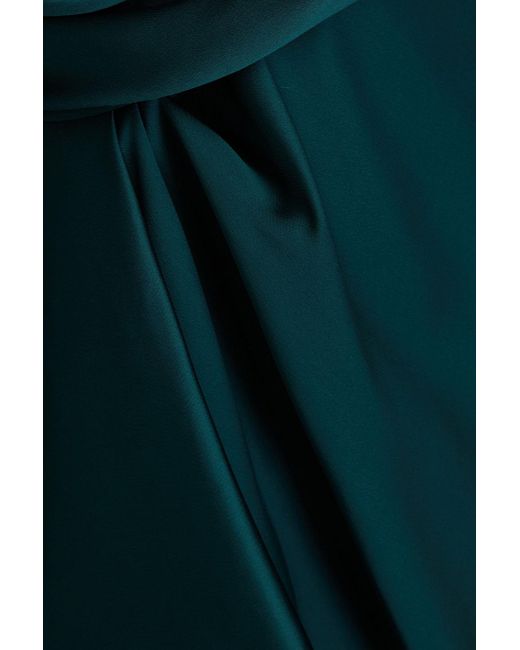 Jonathan Simkhai Green Talit hemdkleid in minilänge aus glänzendem crêpe mit wickeleffekt
