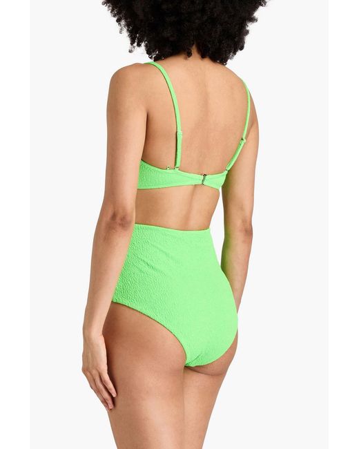 Mara Hoffman Green Lua popcorn bikini-oberteil mit bügel