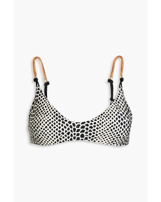 ViX Black Luli Elis Printed Bikini Top