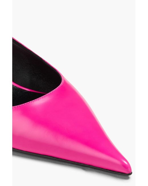 Versace Pink Pin Point Leather Slingback Pumps