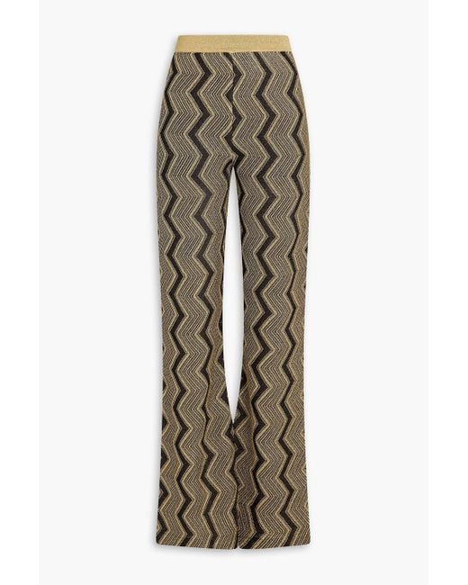 Missoni Metallic Hose mit weitem bein aus häkelstrick in -optik