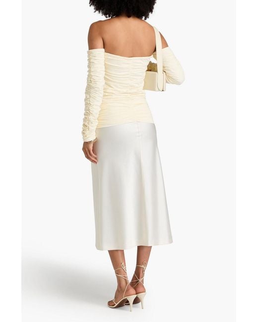 Rohe Natural Off-the-shoulder Ruched Stretch-cotton Jersey Top