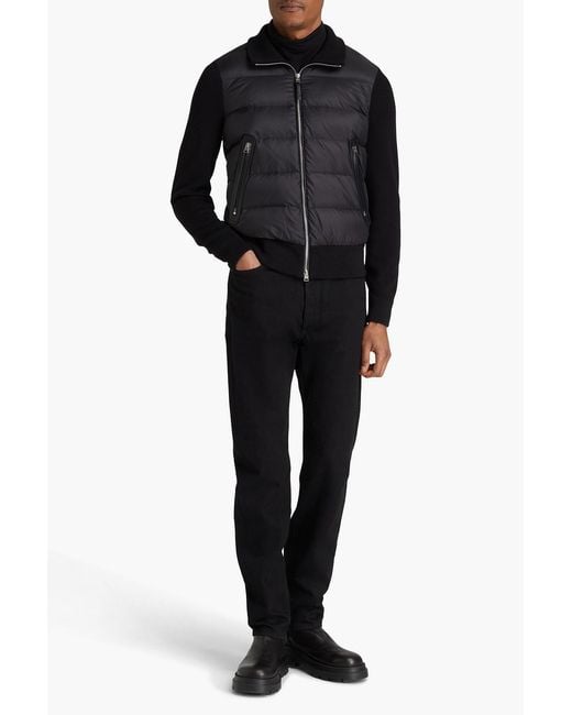 Tom Ford Black Quilted Shell And Knitted Down Jacket for men