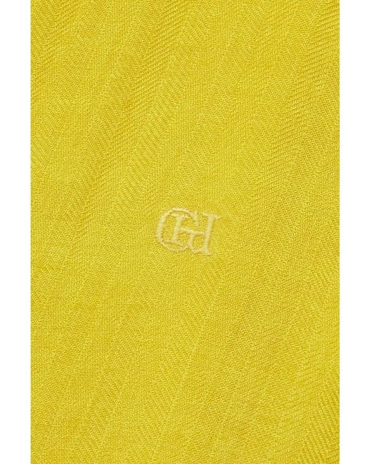 Gabriela Hearst Yellow Reyes Herringbone Cashmere And Silk-Blend Shirt