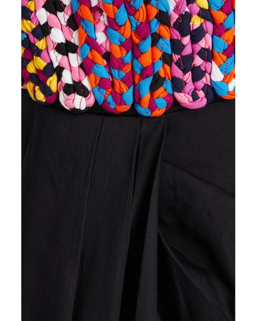 Mara Hoffman Black Wrap-effect Braided Cotton-poplin Twill Midi Dress