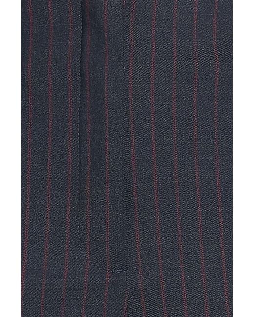 Ganni Blue Pinstriped Twill Capri Pants