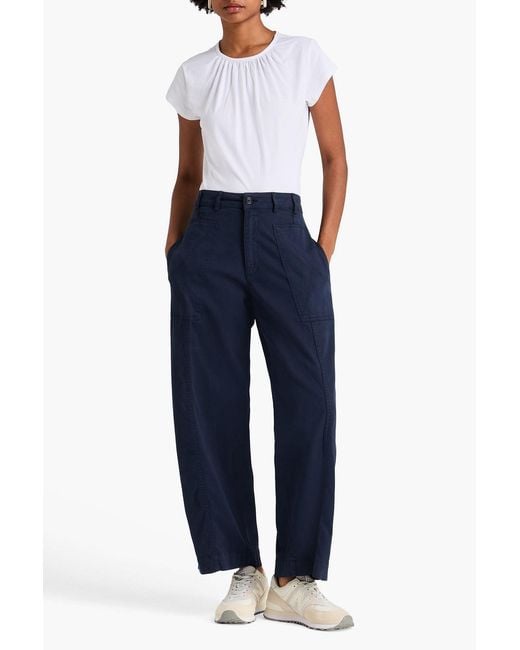 YMC Blue peggy Cotton-blend Canvas Wide-leg Pants