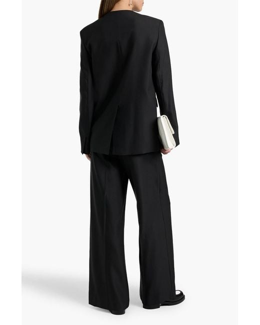 Loulou de Saison Black Munro Double-Breasted Twill Blazer