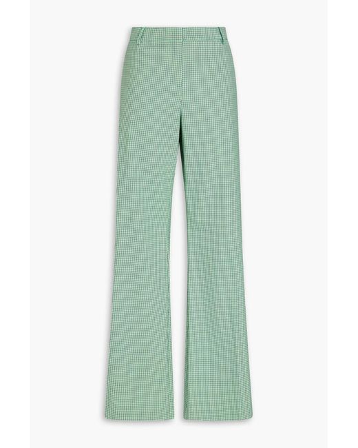 Etro Green Houndstooth Woven Flared Pants
