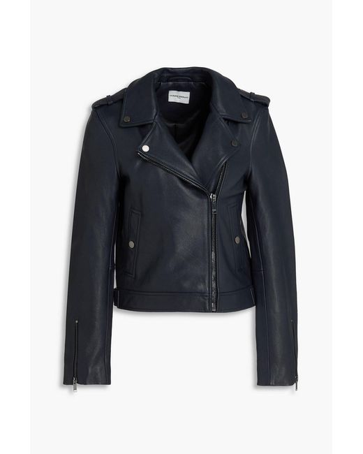 Claudie Pierlot Blue Leather Biker Jacket