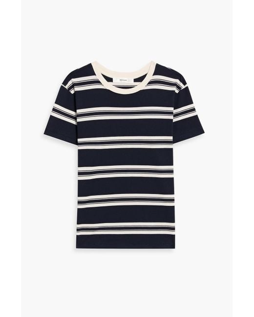 FRAME Blue The Baby Striped Cotton-Jersey T-Shirt