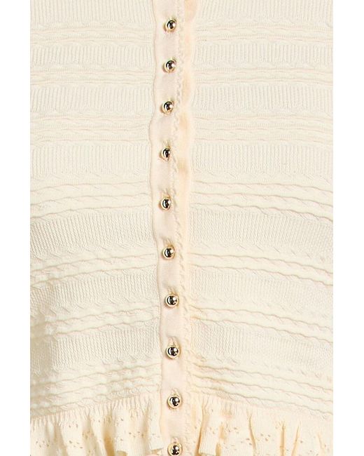 Sandro Natural Cropped Ribbed-Knit Cardigan