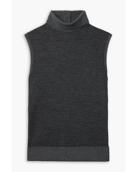 Proenza Schouler Black Sandrine Ribbed Cotton-Blend Turtleneck Tank