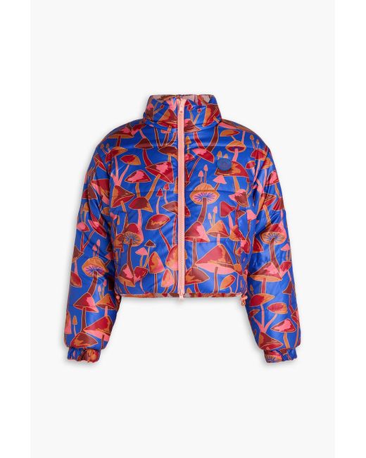 Farm Rio Red Reversible Cropped Printed Shell Jacket