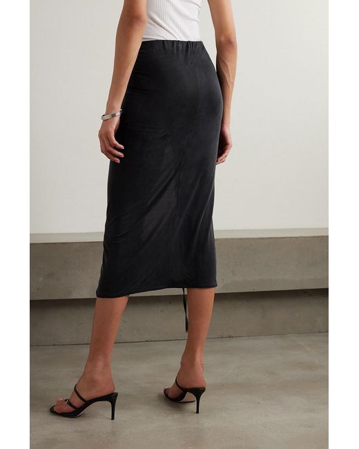 Jacquemus Black Croissant Buckled Ruched Stretch-jersey Midi Skirt