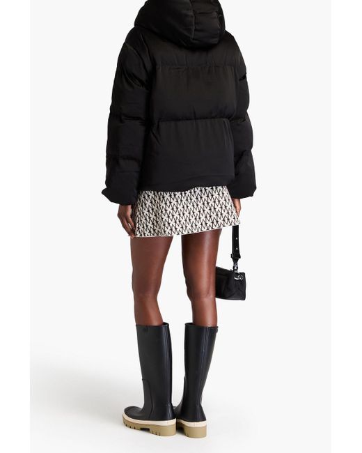 Maje Black Quilted Shell Hooded Jacket