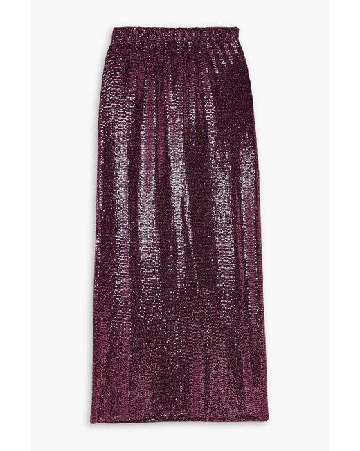 Dodo Bar Or Purple Lidiya Sequined Stretch-tulle Maxi Skirt