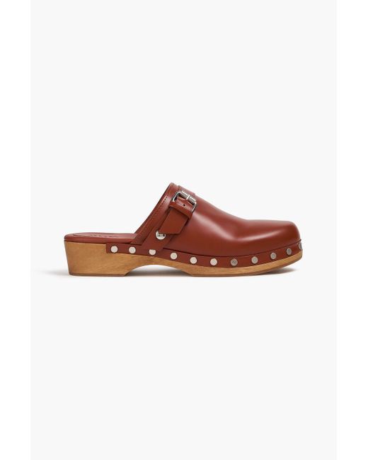 Isabel Marant Brown Thalie Studded Leather Clogs