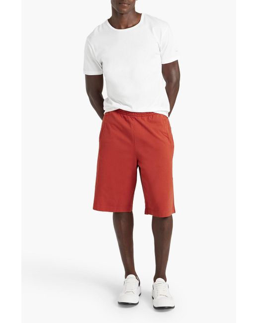 Acne Red Cotton-jersey Drawstring Shorts for men