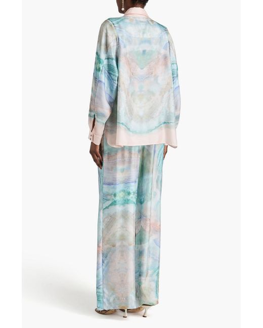 Zimmermann Blue Printed Silk-Twill Shirt