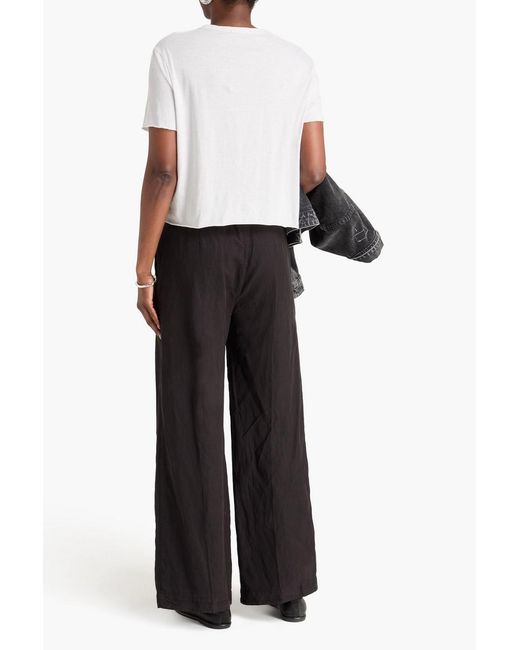 James Perse White Cotton, Linen And Silk-Blend Jersey T-Shirt