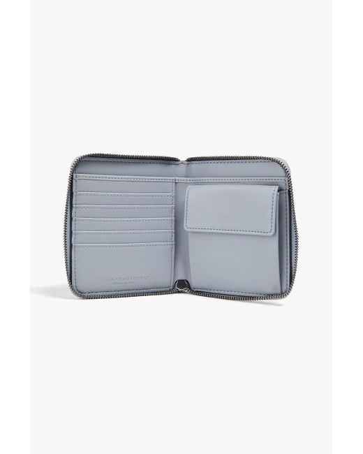 Stella McCartney White Laser-cut Crinkled Faux Leather Wallet