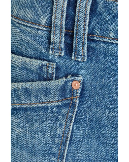 PAIGE Blue Alexis Cropped Faded High-rise Barrel-leg Jeans