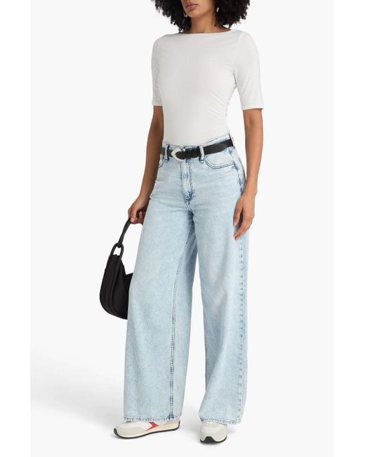 Rag & Bone Blue Sofie hoch sitzende jeans in acid-waschung mit weitem bein