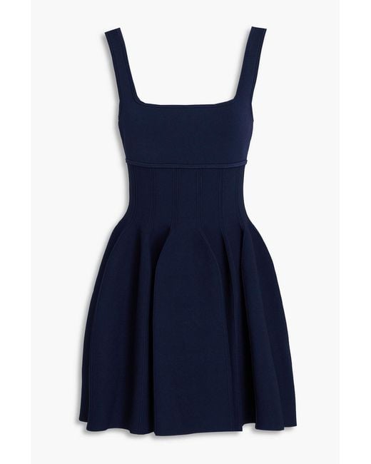 Jonathan Simkhai Women's Blue Elektra Pleated Stretch-knit Mini Dress