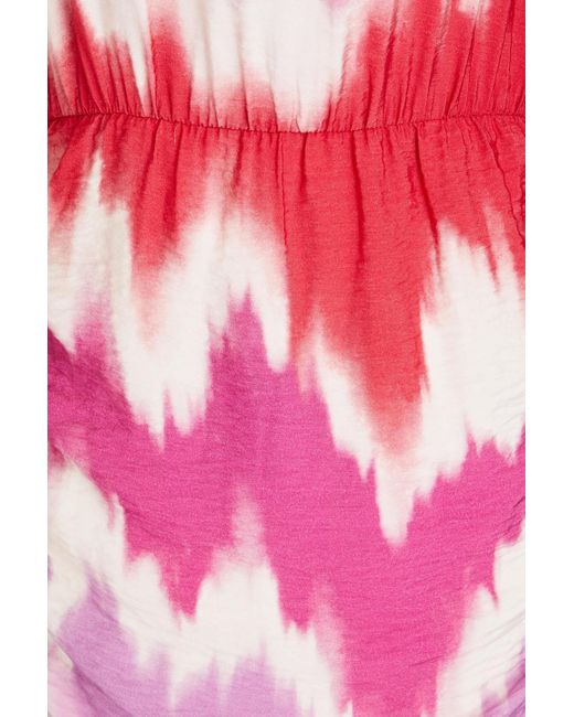 Maje Pink Cutout Printed Woven Mini Dress