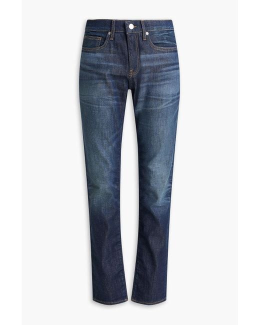 FRAME Blue L'homme Slim-fit Faded Denim Jeans for men