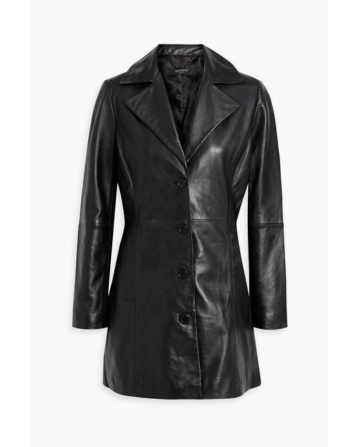Muubaa Black Aline Leather Coat