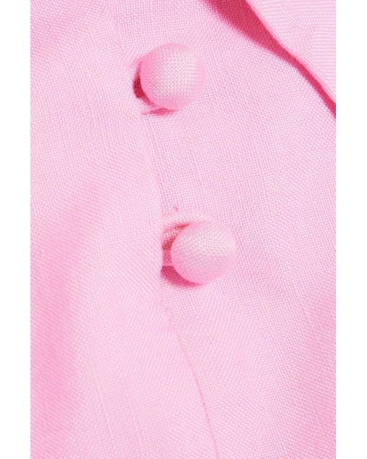 Rebecca Vallance Pink Emile Broderie Anglaise Linen-blend Midi Dress