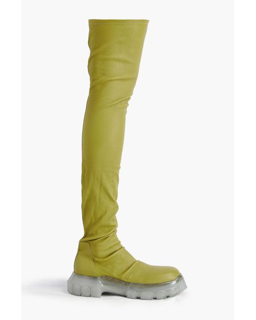 Rick Owens Green Overknees aus einer ledermischung