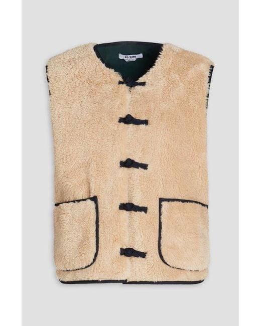 RE/DONE Faux Shearling Vest in Natural | Lyst UK