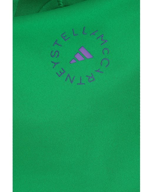 Adidas By Stella McCartney Green Logo-print Stretch Sports Bra