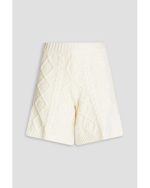 REMAIN Birger Christensen Natural Gitte Cotton-blend Cable-knit Shorts