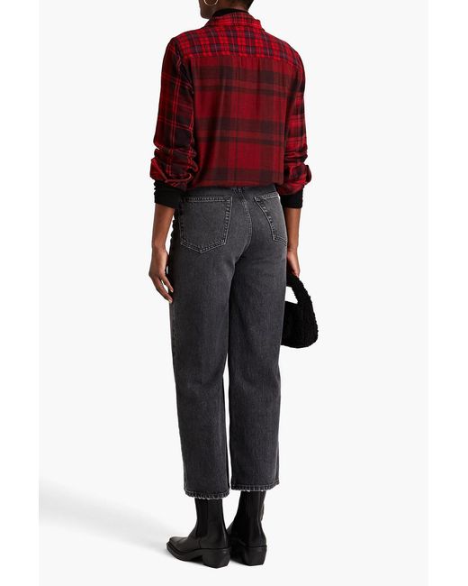 Re/done Red 50s Checked Cotton-flannel Shirt