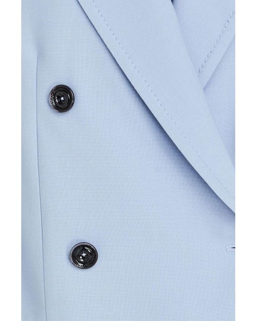 Zimmermann Blue Double-breasted Crepe Blazer