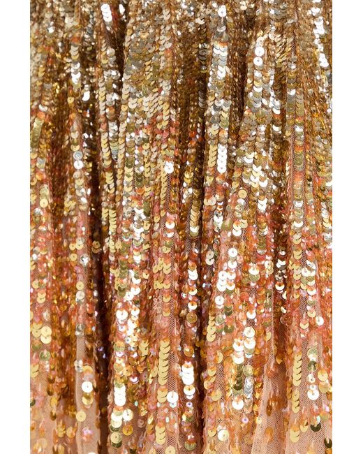 Jenny Packham Natural Embellished Tulle Gown