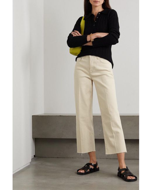 L'Agence Natural Wanda verkürzte, hoch sitzende jeans mit weitem bein