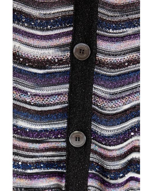 Missoni Black Sequin-embellished Metallic Crochet-knit Cardigan