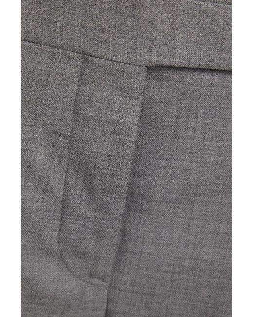 Thom Browne Gray Cropped Wool-twill Straight-leg Pants