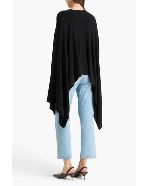 Totême Black Cape-Effect Silk Sweater
